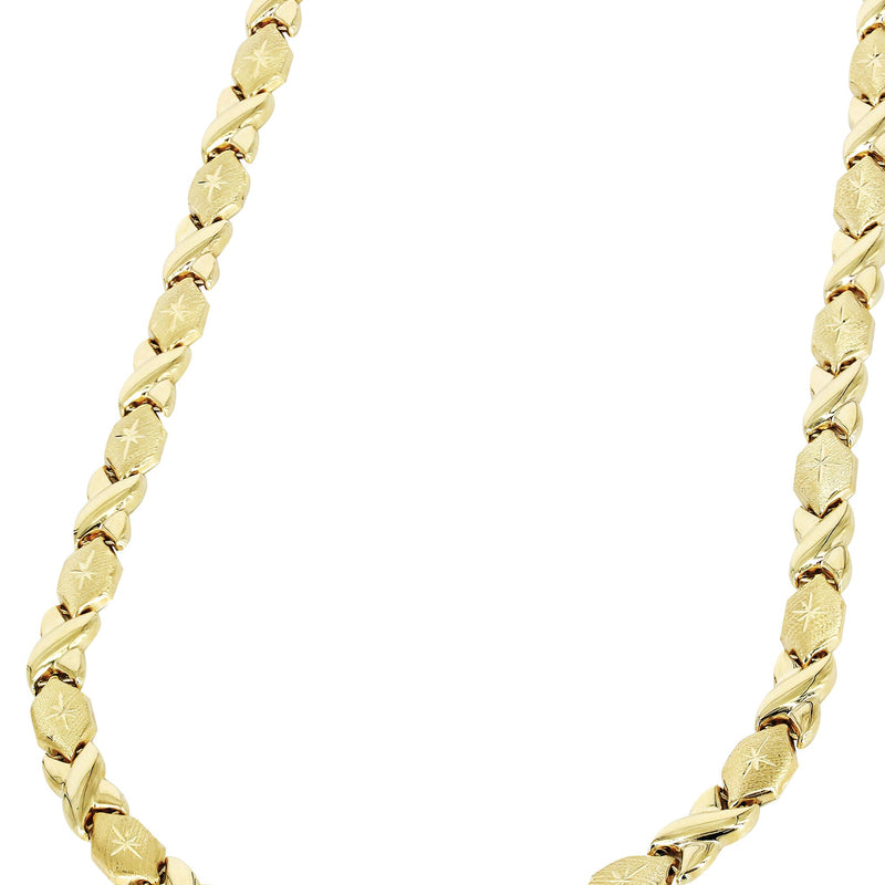 YELLOW GOLD "XO" HOLLOW NECKLACE FOR WOMEN | APPX 11.7 GRAMS