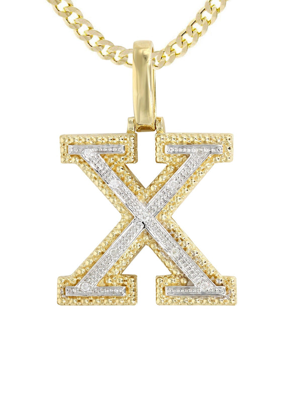 Diamond 10K Yellow Gold Letter 