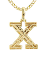 Diamond 10K Yellow Gold Letter "X" Necklace | Appx. 15.3 Grams