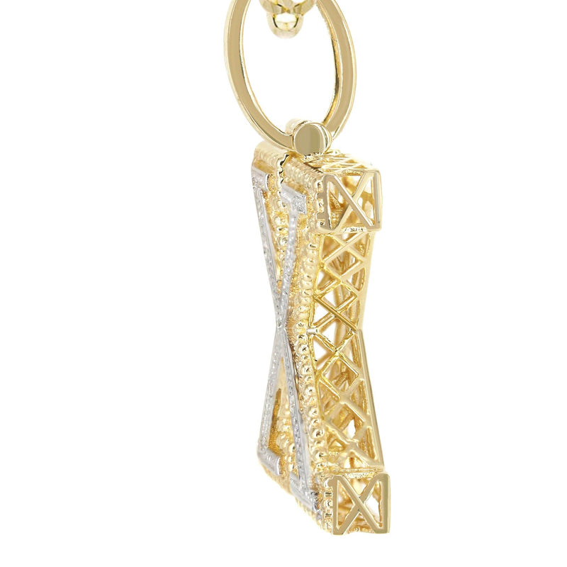 Diamond 10K Yellow Gold Letter "X" Necklace | Appx. 15.3 Grams