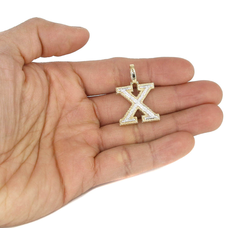 Diamond 10K Yellow Gold Letter "X" Necklace | Appx. 15.3 Grams