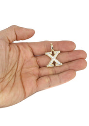 Diamond 10K Yellow Gold Letter "X" Necklace | Appx. 15.3 Grams