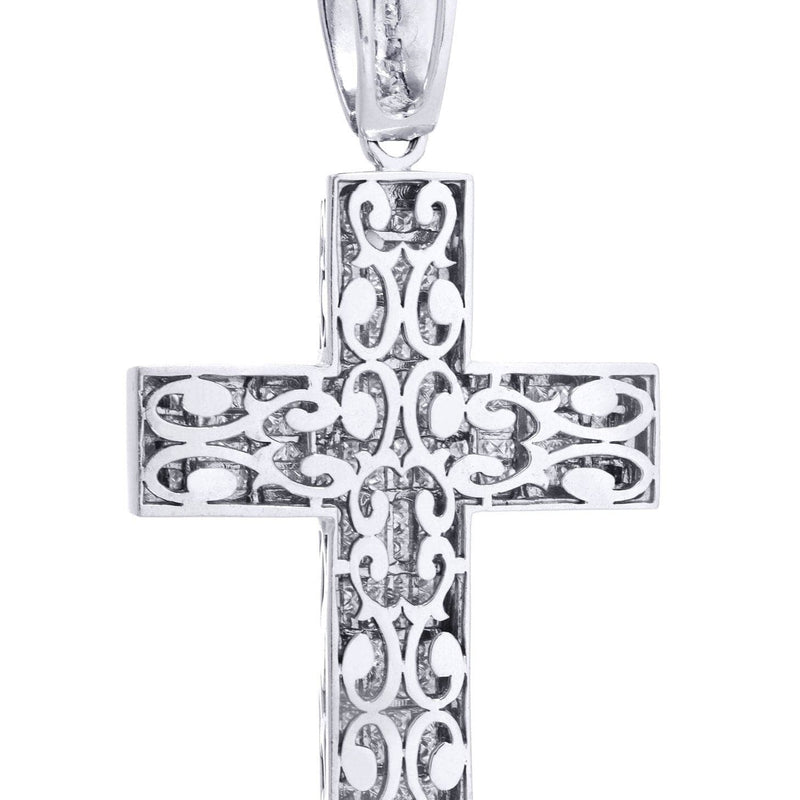 14 White Gold Diamond Cross Necklace  | 11.25 Carats