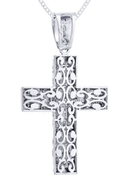 14 White Gold Diamond Cross Necklace  | 11.25 Carats