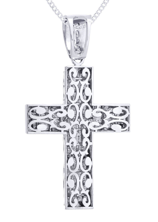 14 White Gold Diamond Cross Necklace  | 11.25 Carats