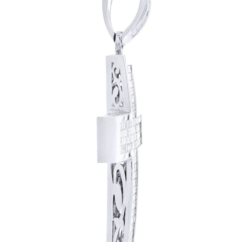 14 White Gold Diamond Cross Necklace  | 11.25 Carats