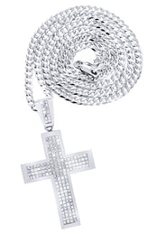14 White Gold Diamond Cross Necklace  | 11.25 Carats