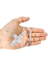 14 White Gold Diamond Cross Necklace  | 11.25 Carats