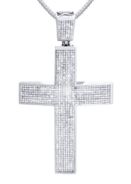 14 White Gold Diamond Cross Necklace  | 18.92 Carats