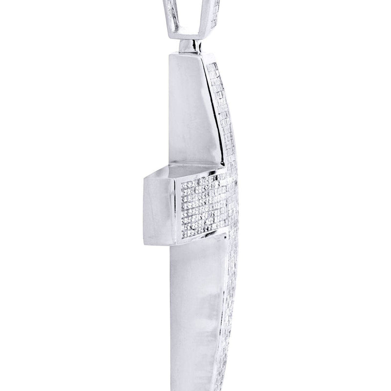 14 White Gold Diamond Cross Necklace  | 18.92 Carats