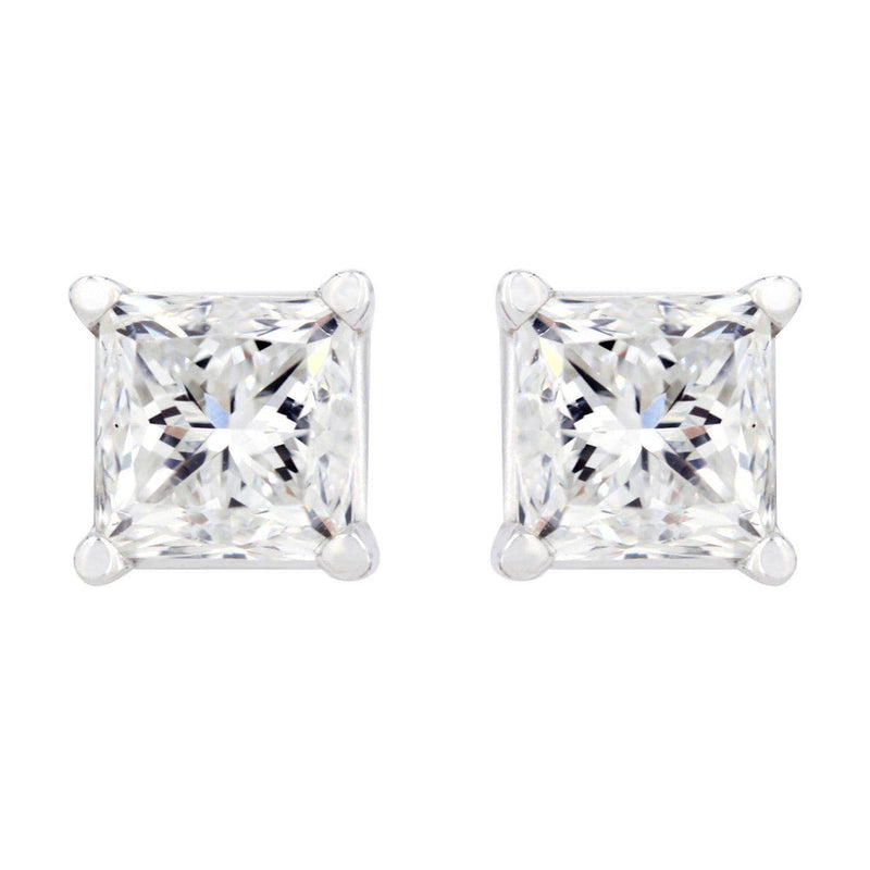 Princess Diamond Stud Earrings | 1.82 Carats