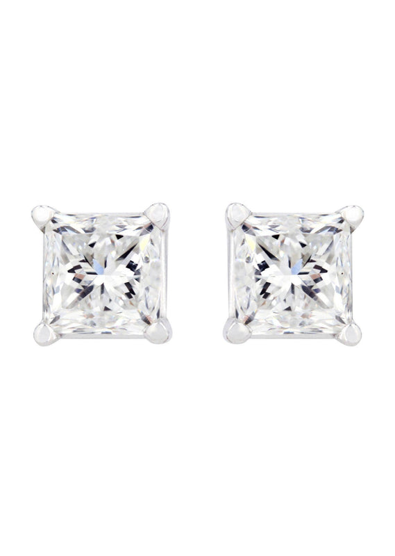 Princess Diamond Stud Earrings | 1.82 Carats