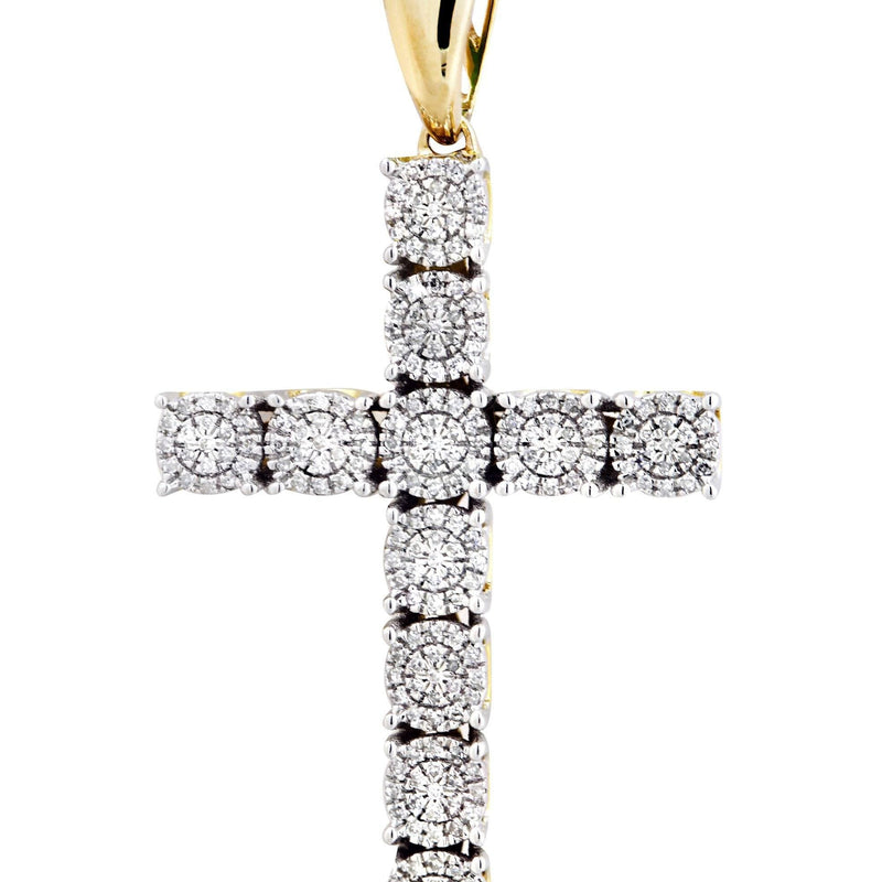 10K Yellow Gold Cross Diamond Necklace  | 0.31 Carats