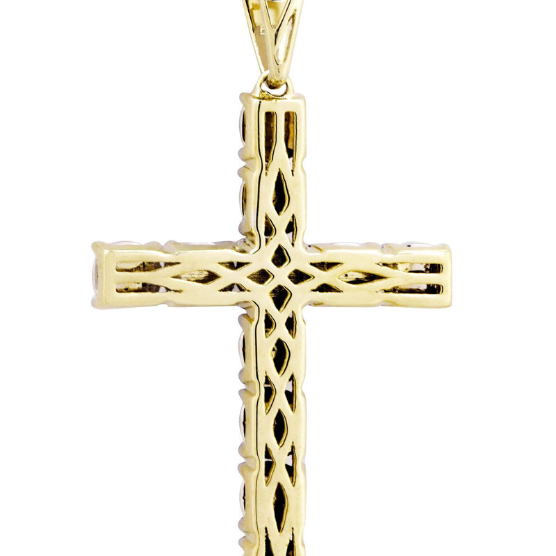 10K Yellow Gold Cross Diamond Necklace  | 0.31 Carats