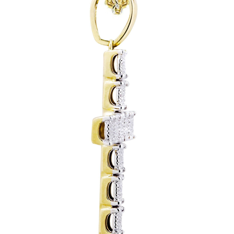 10K Yellow Gold Cross Diamond Necklace  | 0.31 Carats