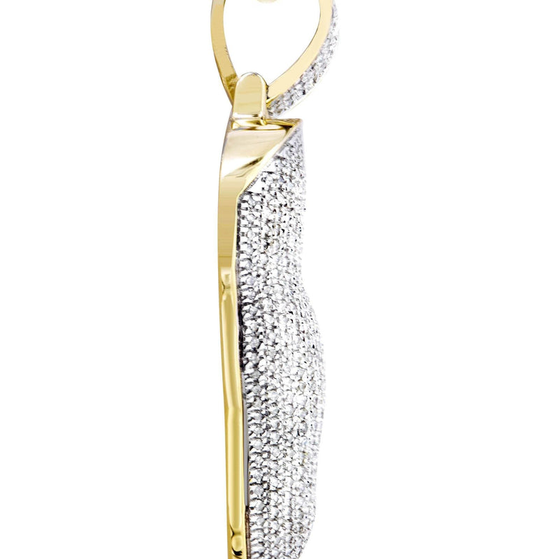 10K Yellow Gold Muscle Arm Diamond Necklace  | 0.97 Carats