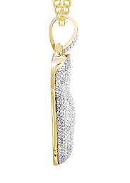 10K Yellow Gold Muscle Arm Diamond Necklace  | 0.97 Carats