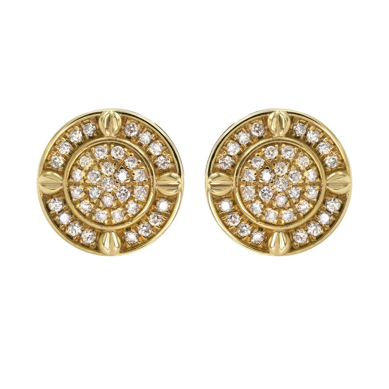 14K Yellow Gold Diamond Earrings For Men | 0.23 Carats | 2.28 Grams