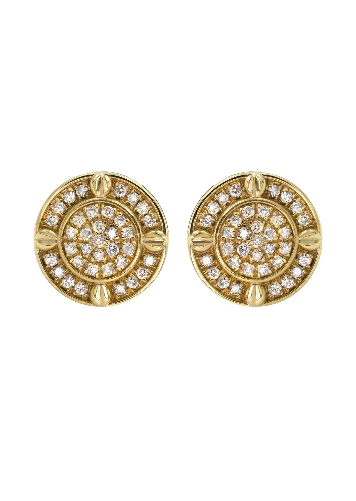 14K Yellow Gold Diamond Earrings For Men | 0.23 Carats | 2.28 Grams
