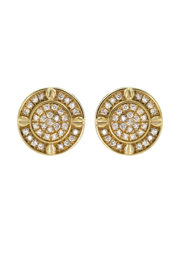 14K Yellow Gold Diamond Earrings For Men | 0.23 Carats | 2.28 Grams