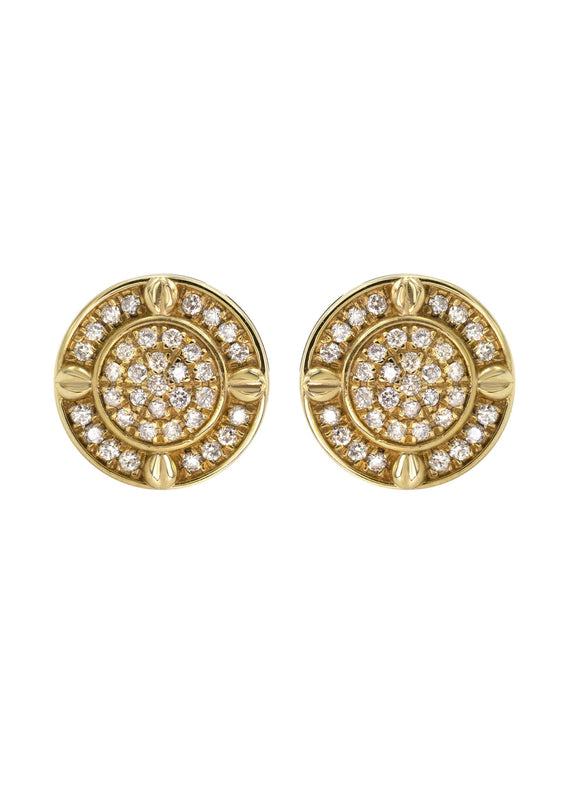14K Yellow Gold Diamond Earrings For Men | 0.23 Carats | 2.28 Grams
