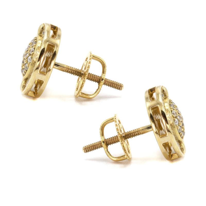 14K Yellow Gold Diamond Earrings For Men | 0.23 Carats | 2.28 Grams