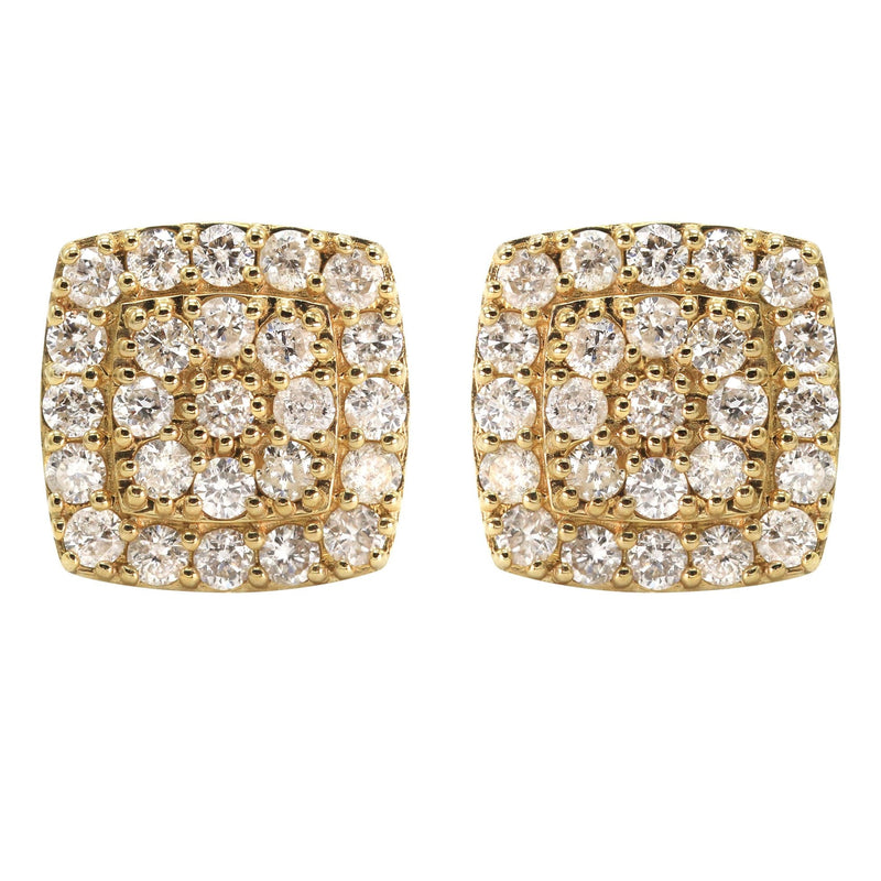 14K Yellow Gold Diamond Earrings For Men | 1.04 Carats | 2.91 Grams