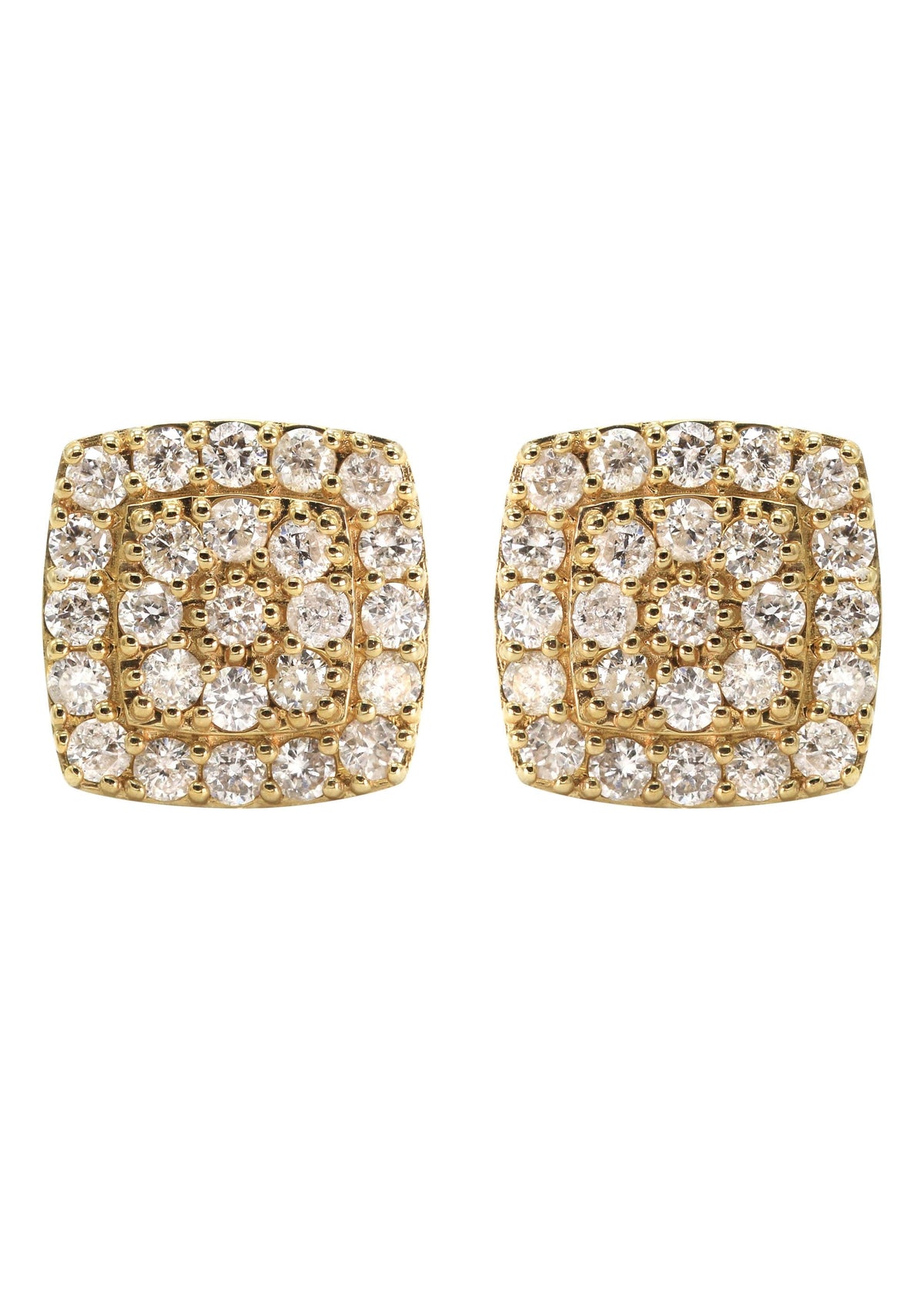 14K Yellow Gold Diamond Earrings For Men | 1.04 Carats | 2.91 Grams