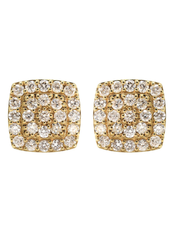 14K Yellow Gold Diamond Earrings For Men | 1.04 Carats | 2.91 Grams
