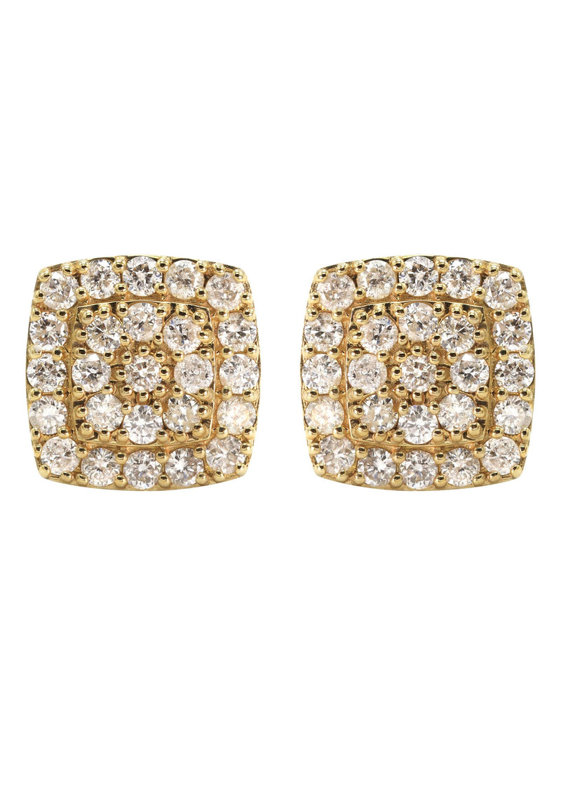 14K Yellow Gold Diamond Earrings For Men | 1.04 Carats | 2.91 Grams