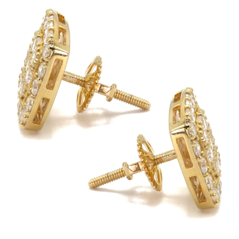 14K Yellow Gold Diamond Earrings For Men | 1.04 Carats | 2.91 Grams