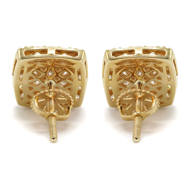 14K Yellow Gold Diamond Earrings For Men | 1.04 Carats | 2.91 Grams