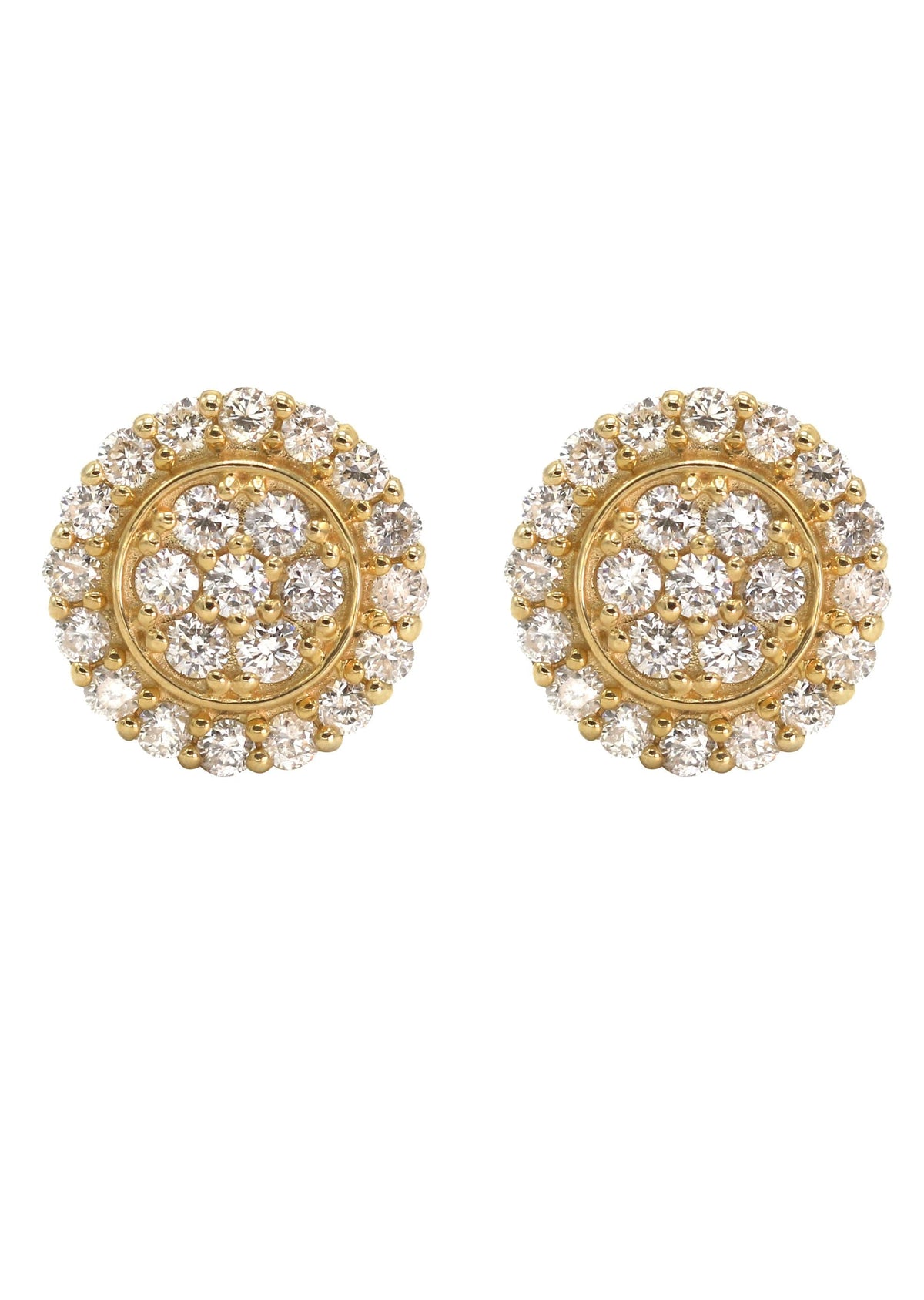 14K Yellow Gold Diamond Earrings For Men | 0.49 Carats | 1.95 Grams