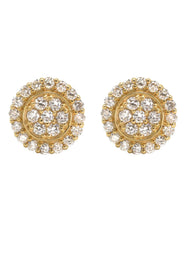 14K Yellow Gold Diamond Earrings For Men | 0.49 Carats | 1.95 Grams