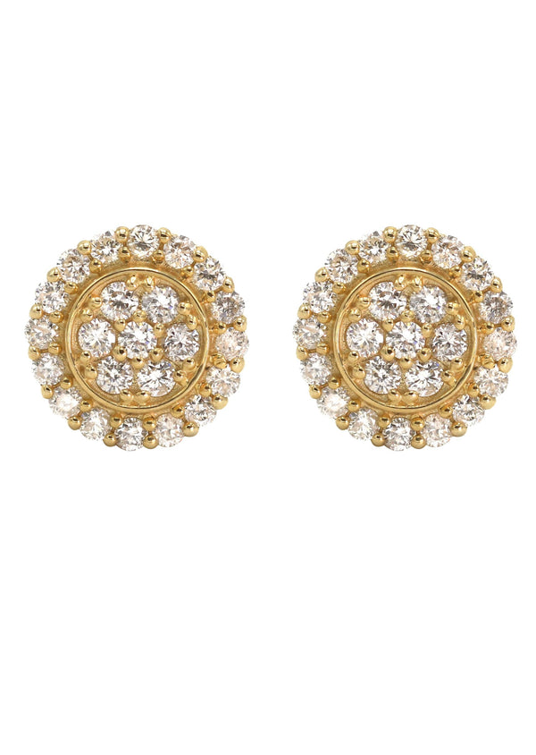 14K Yellow Gold Diamond Earrings For Men | 0.49 Carats | 1.95 Grams