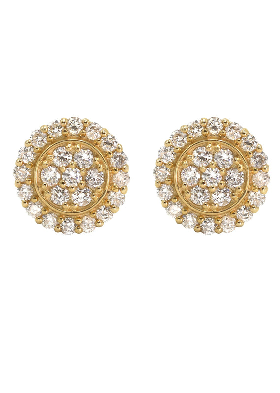 14K Yellow Gold Diamond Earrings For Men | 0.49 Carats | 1.95 Grams