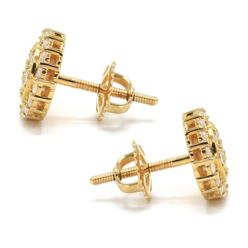14K Yellow Gold Diamond Earrings For Men | 0.49 Carats | 1.95 Grams
