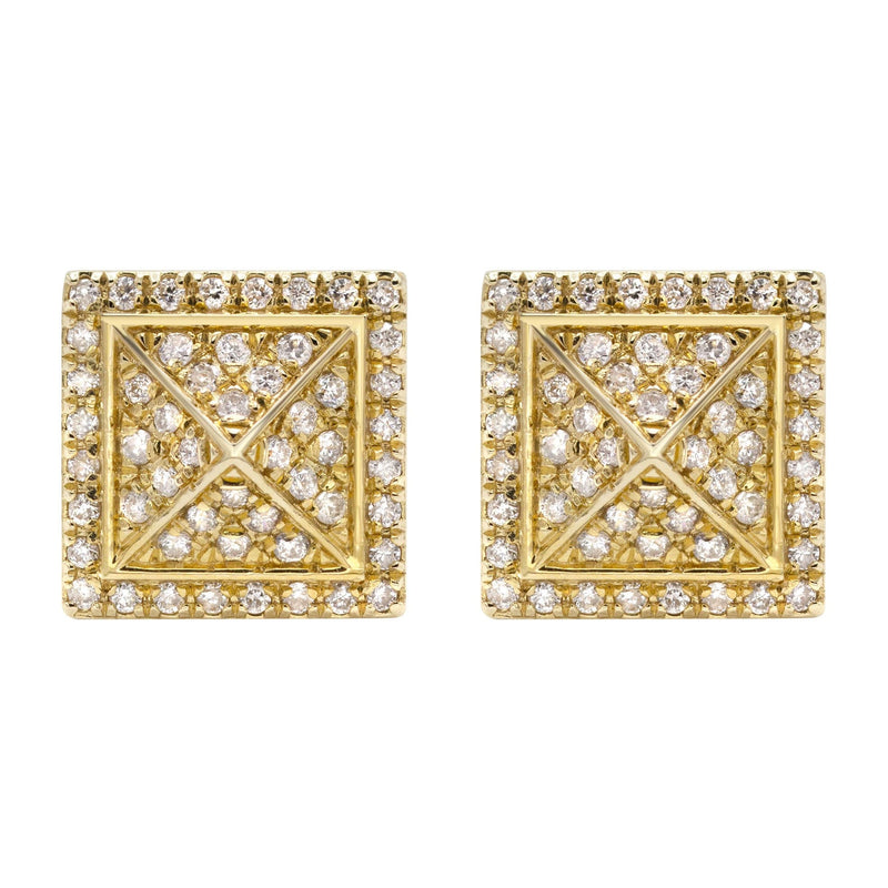 14K Yellow Gold Diamond Earrings For Men | 0.27 Carats | 2.3 Grams