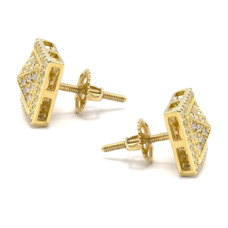 14K Yellow Gold Diamond Earrings For Men | 0.27 Carats | 2.3 Grams