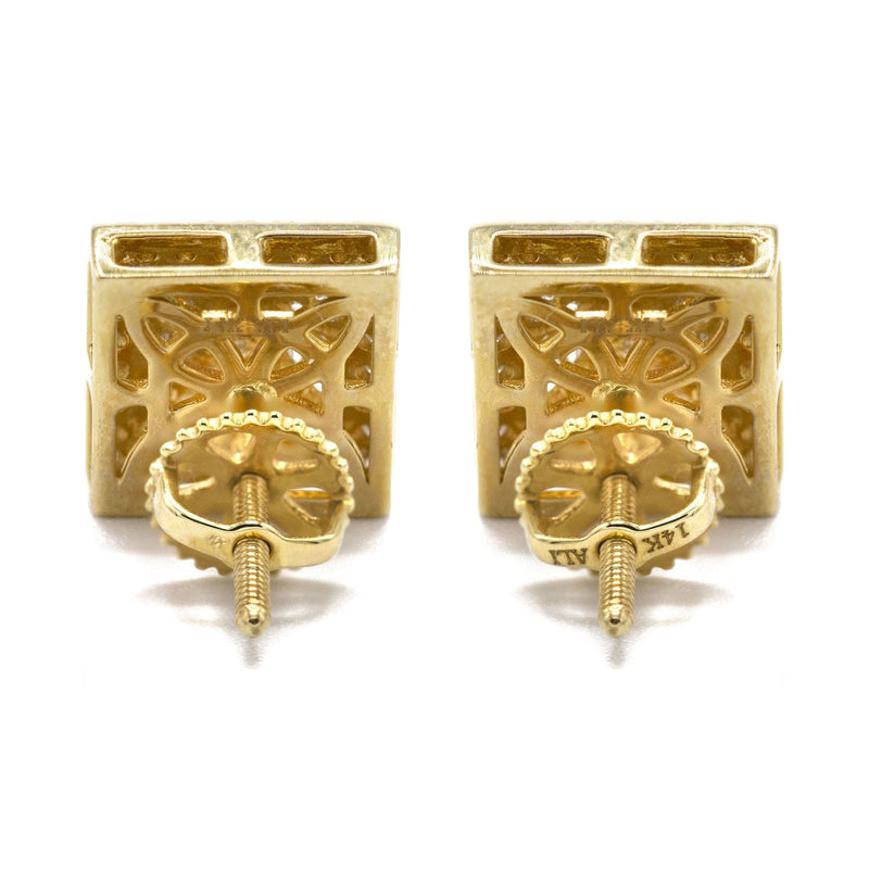 14K Yellow Gold Diamond Earrings For Men | 0.27 Carats | 2.3 Grams