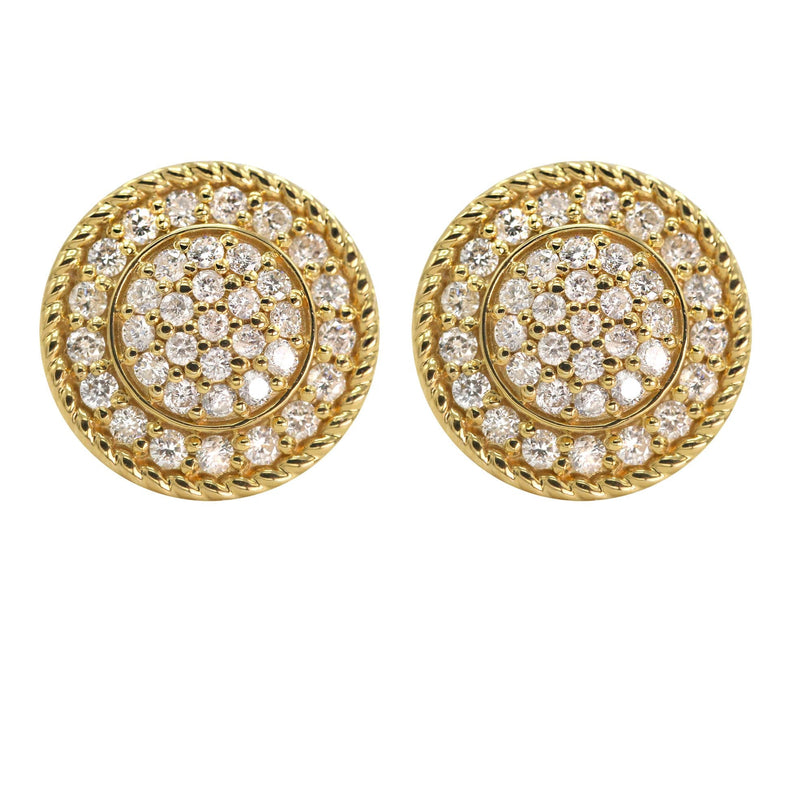 14K Yellow Gold Diamond Earrings For Men | 0.77 Carats | 4.72 Grams
