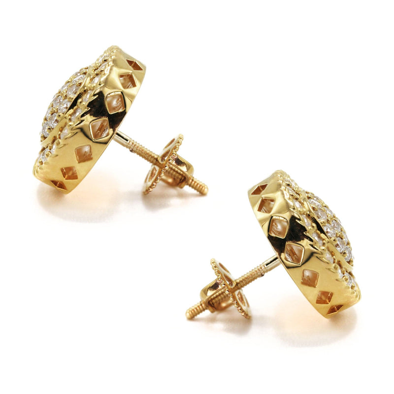 14K Yellow Gold Diamond Earrings For Men | 0.77 Carats | 4.72 Grams