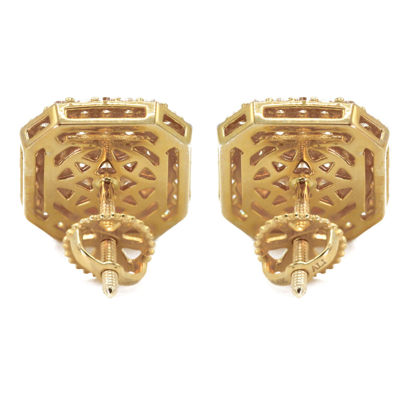 14K Yellow Gold Diamond Earrings For Men | 1 Carat | 3.29 Grams