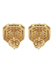 14K Yellow Gold Diamond Earrings For Men | 1 Carat | 3.29 Grams