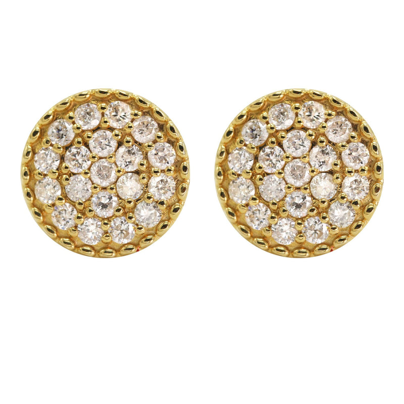 14K Yellow Gold Diamond Earrings For Men | 0.8 Carat | 2.58 Grams