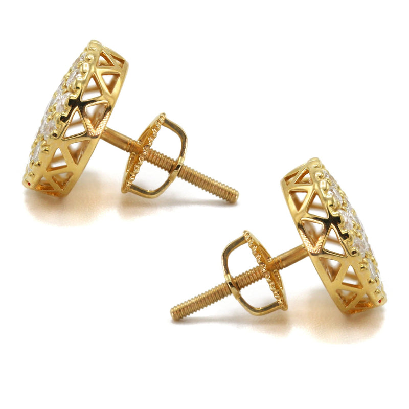 14K Yellow Gold Diamond Earrings For Men | 0.8 Carat | 2.58 Grams