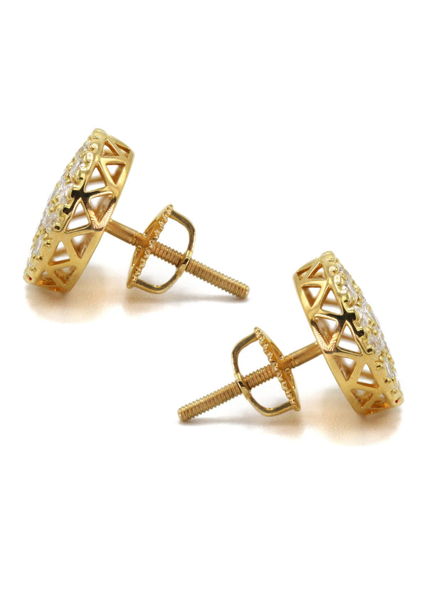 14K Yellow Gold Diamond Earrings For Men | 0.8 Carat | 2.58 Grams