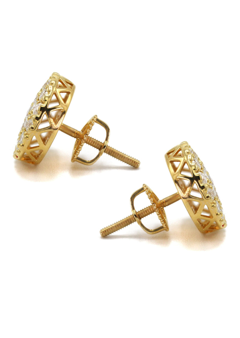 14K Yellow Gold Diamond Earrings For Men | 0.8 Carat | 2.58 Grams