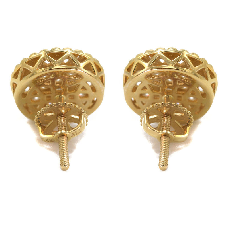 14K Yellow Gold Diamond Earrings For Men | 0.8 Carat | 2.58 Grams