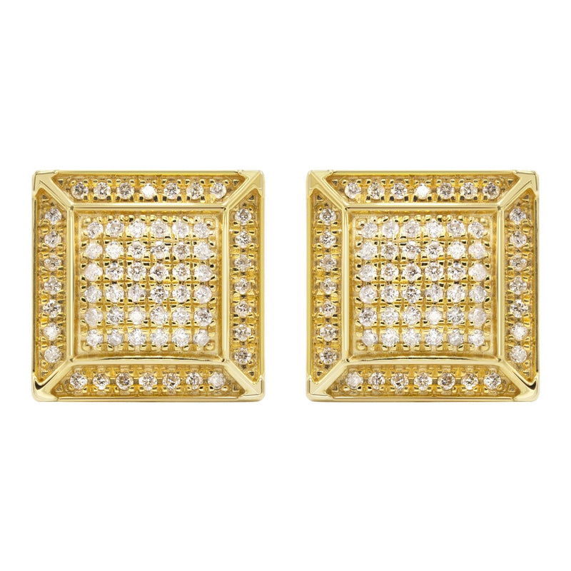 14K Yellow Gold Diamond Earrings For Men | 0.35 Carats | 3.62 Grams